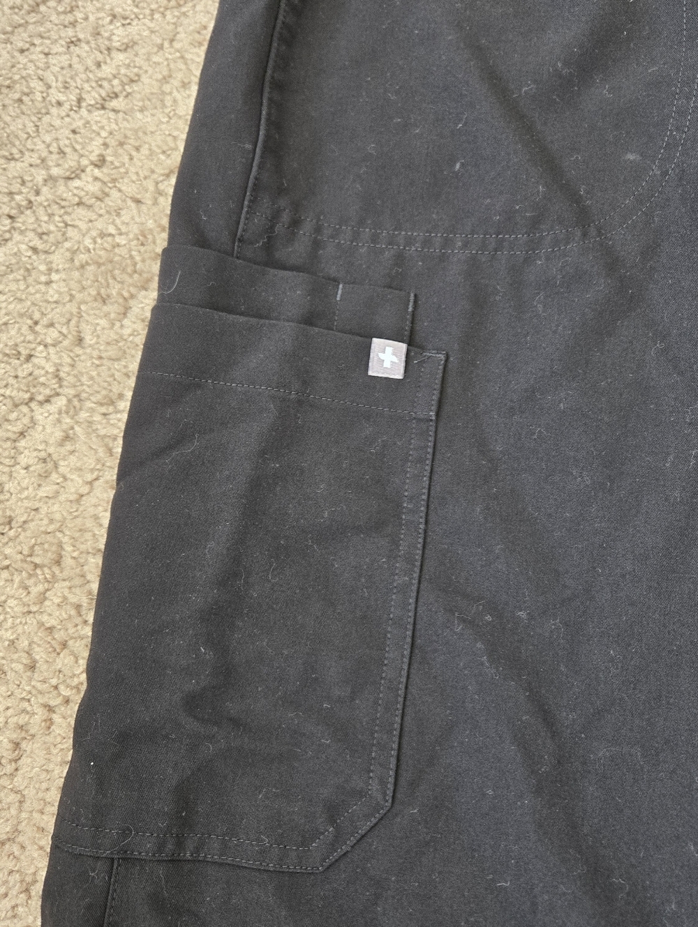 Figs Women Size S/P BLACK High Waisted Isabel Wide Leg Scrub Pants Pockets Work - Picture 9 of 16